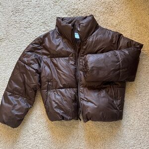 Old Navy brown puffer coat. Women’s Large